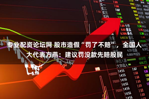 专业配资论坛网 股市造假“罚了不赔”，全国人大代表方燕：建议罚没款先赔股民